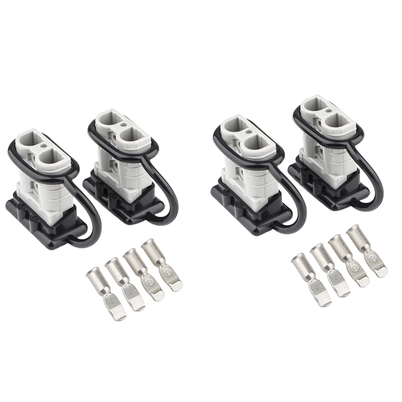 

4X 50A 1/0 AWG Battery Connection Harness Plug Connector Winch Plug Quick Disconnect For UPS Battery Pack