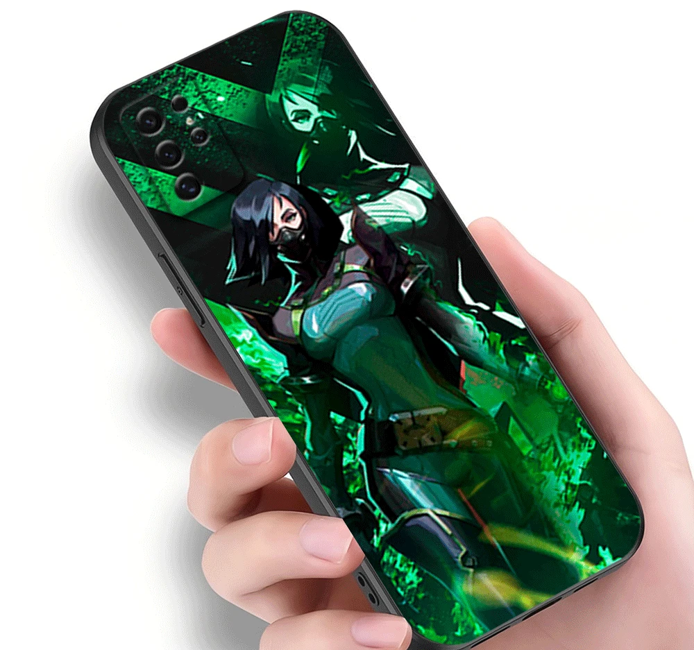 Чехол для телефона Game V-VALORANT Samsung S22 S23 A73 A72 A71 A54 A53 E ULTRA Black Soft Shell