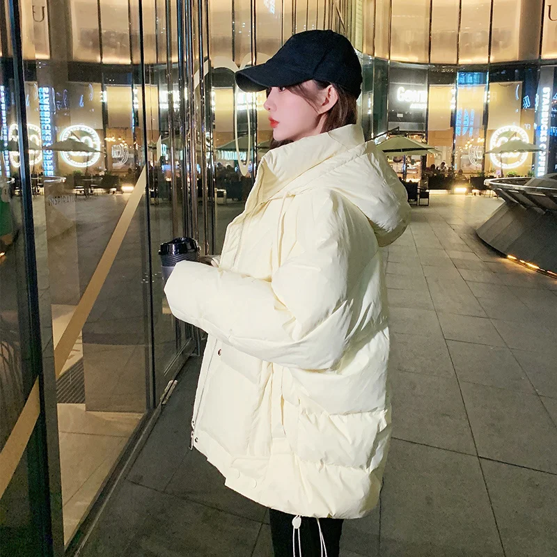 

2022 Free Shipping Thickened White Short Cotton Coat Women's Korean Loose Winter Jackets Coats Woman New Women Jacket Parkas