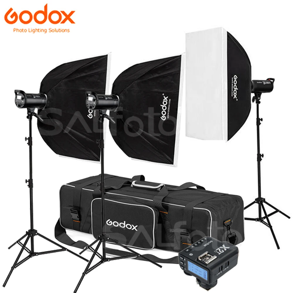 Комплект освещения Godox 3x DE400II 400 Вт / DE300II 300 + 2 4G X2