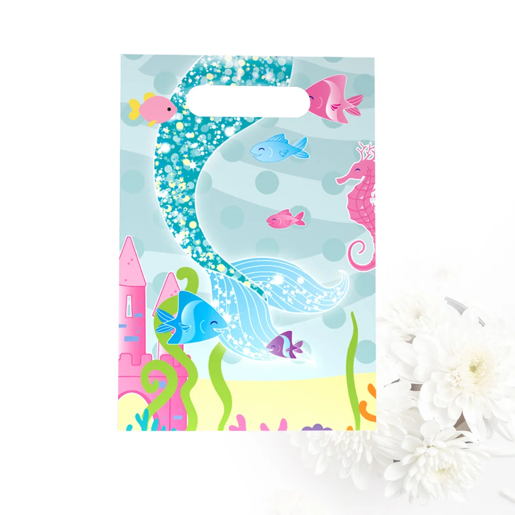 

10 Pcs Gift Bags Candy Pouch Plastic Decorations Packaging Pearlescent Film Cartoon