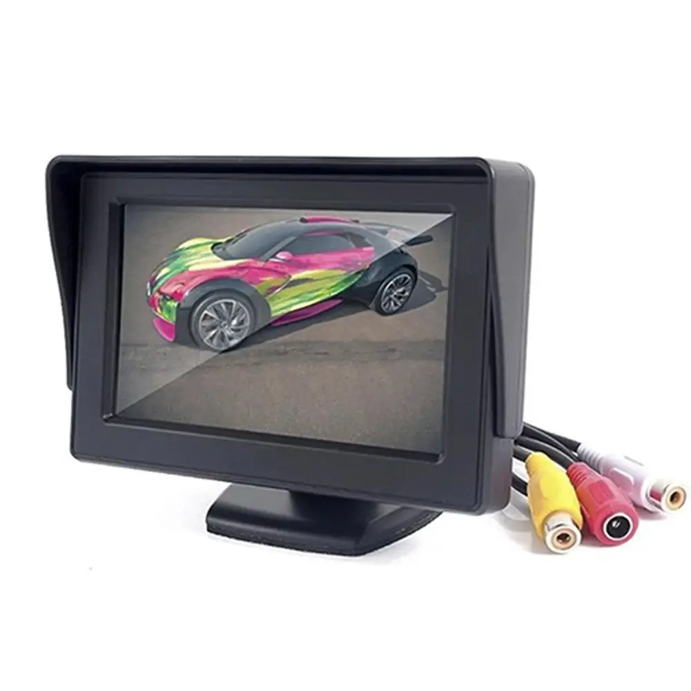 

Car Rear View Camera Wide Degree 4.3" TFT LCD Color Display Monitor Waterproof Night Vision Reversing Backup 2In1 Parking Rever