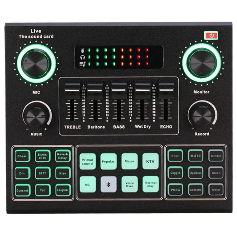 

V9 Bluetooth Sound Card USB Headset Web Radio Real-Time Sound Card Singing Sound Card Universal Audio For Phone Computer