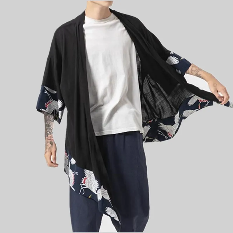 

Мужская стандартная японская одежда, блузка, рубашка, хаори юката, мужской Тренч, куртка