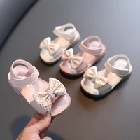 2022 summer littler kids sandals for girls baby sandals soft leather bow princess girls shoes toddler dress beach sandals