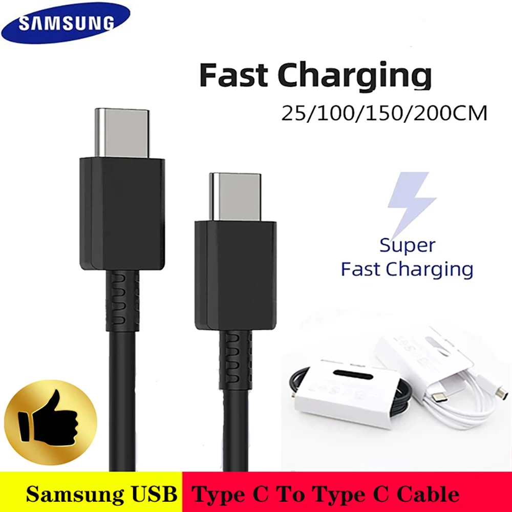 

Original Samsung S21 S20 5G 25w Cable Surper Fast Charge Type C To Type C Pd PPS Quick Charging For Galaxy Note 20 Ultra 10