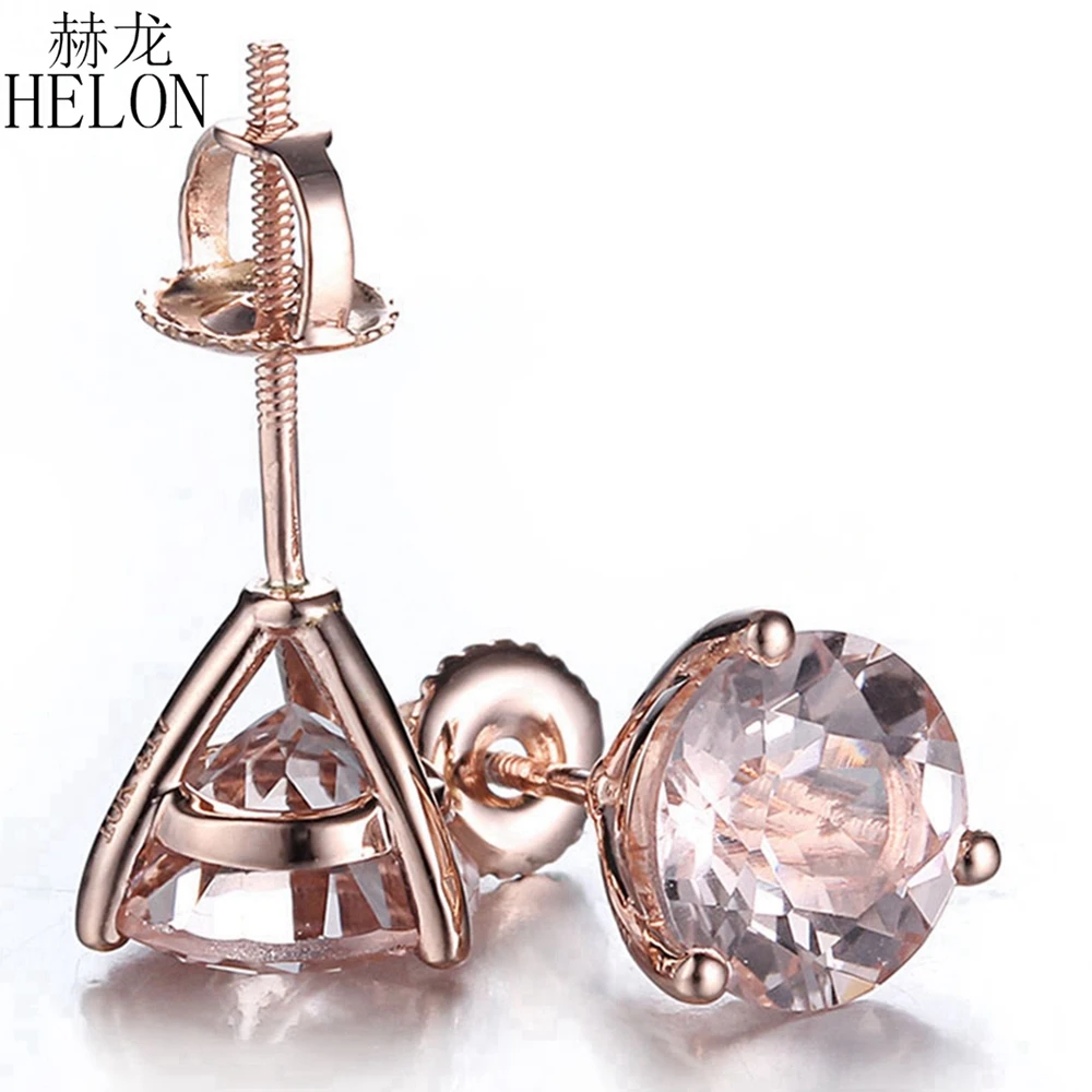 Серьги-гвоздики из настоящего 18-каратного розового золота 7 мм