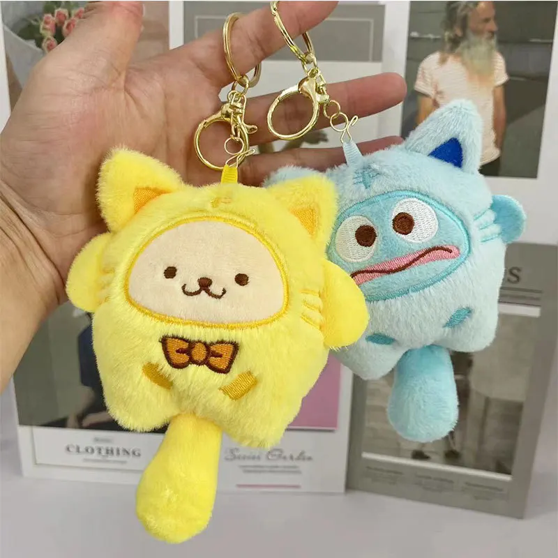

Hello Kitty Melody Kuromi Cinnamoroll Plush Toy Keychain Anime Cartoon Sanrio Pendant Student Bag Hanging Plushich Girls Gift