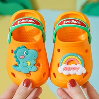 kids summer toddler shoes 2022 fun design lovely dinosaur cartoom child home slippers outdoor baby rainrow sliders sandals