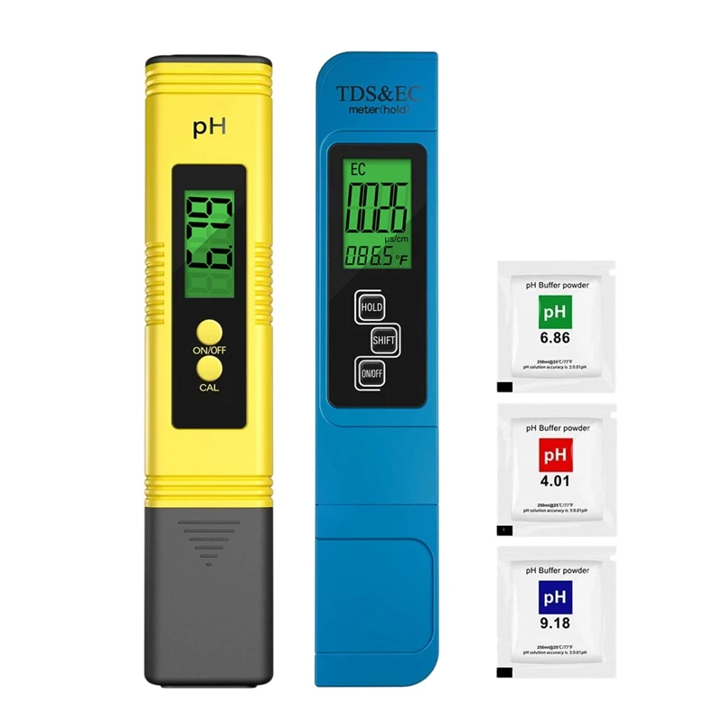 

PH Meter & TDS Meter Combo, Backlight PH TDS EC & Temperature 4-In-1 Water Quality Tester, Accuracy Digital Water Tester