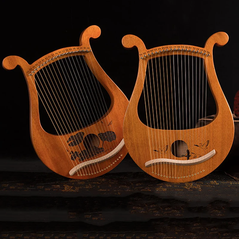 Enlarge 19 Strings Harp Music Instrument Kids Gift Miniature Portable Music Box Harp Wooden Pipa Tradit Intrumentos Musicais Music Items