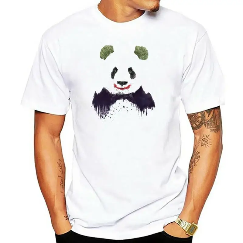 

Summer Men's T-shirt Panda With Joker Makeup Why So Serious Funny Tshirt Cool Tees Funny Tops Harajuku Streetwear