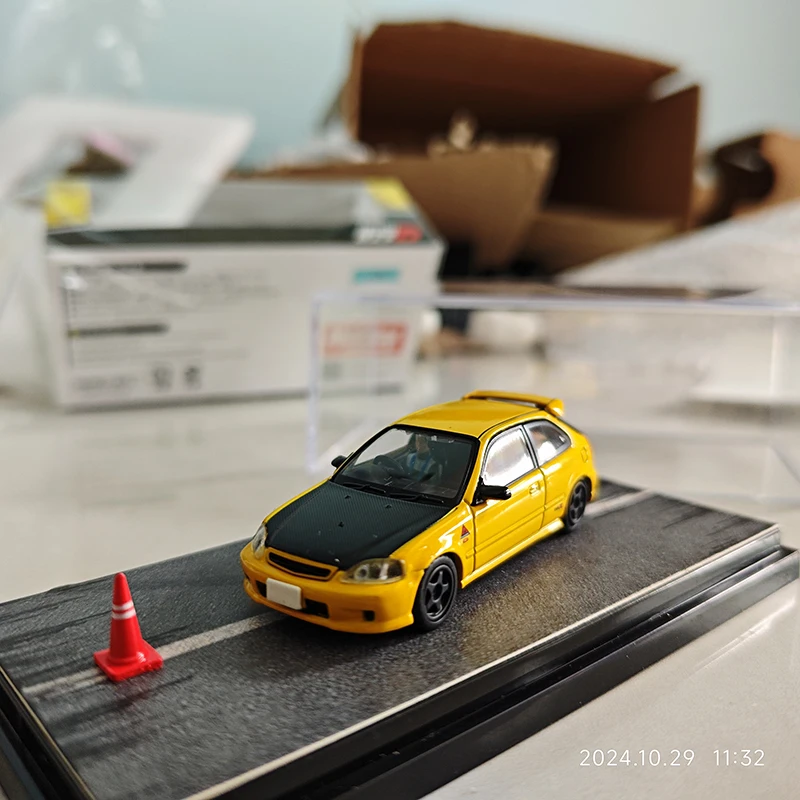Литая под давлением модель автомобиля 1/64 Honda Ek9 Car ModeI Initial D спортивный автомобиль