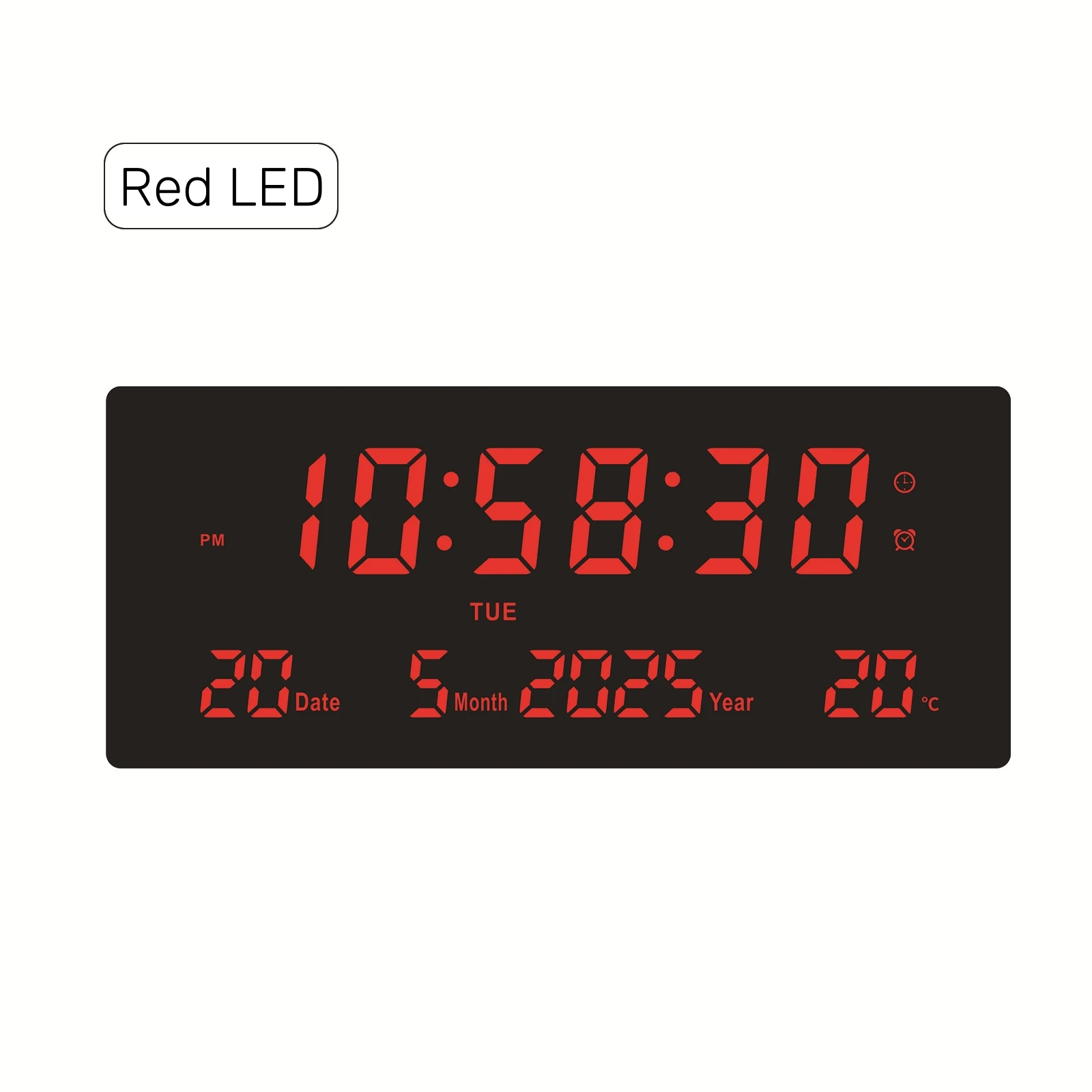

Модернизированные 6-значные светодиодные цифровые настенные часы с календарем Type-C и дисплеем года, месяца, дня, домашний термометр, цифровой будильник