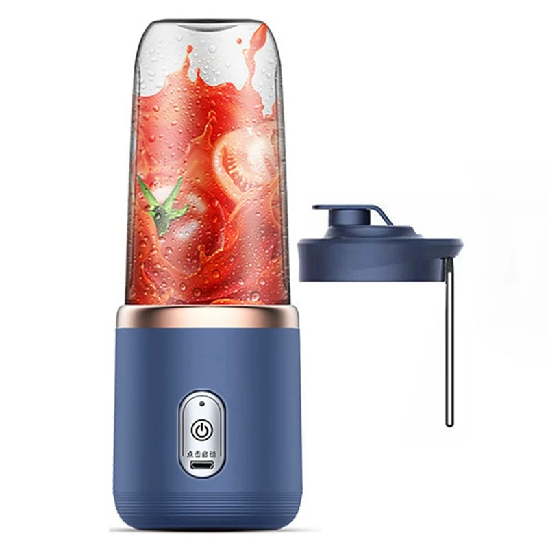 

Portable Juicer Blender 300Ml Electric Fruit Juicer USB Charging Lemon Orange Fruit Juicing Cup Smoothie Blender Blue A