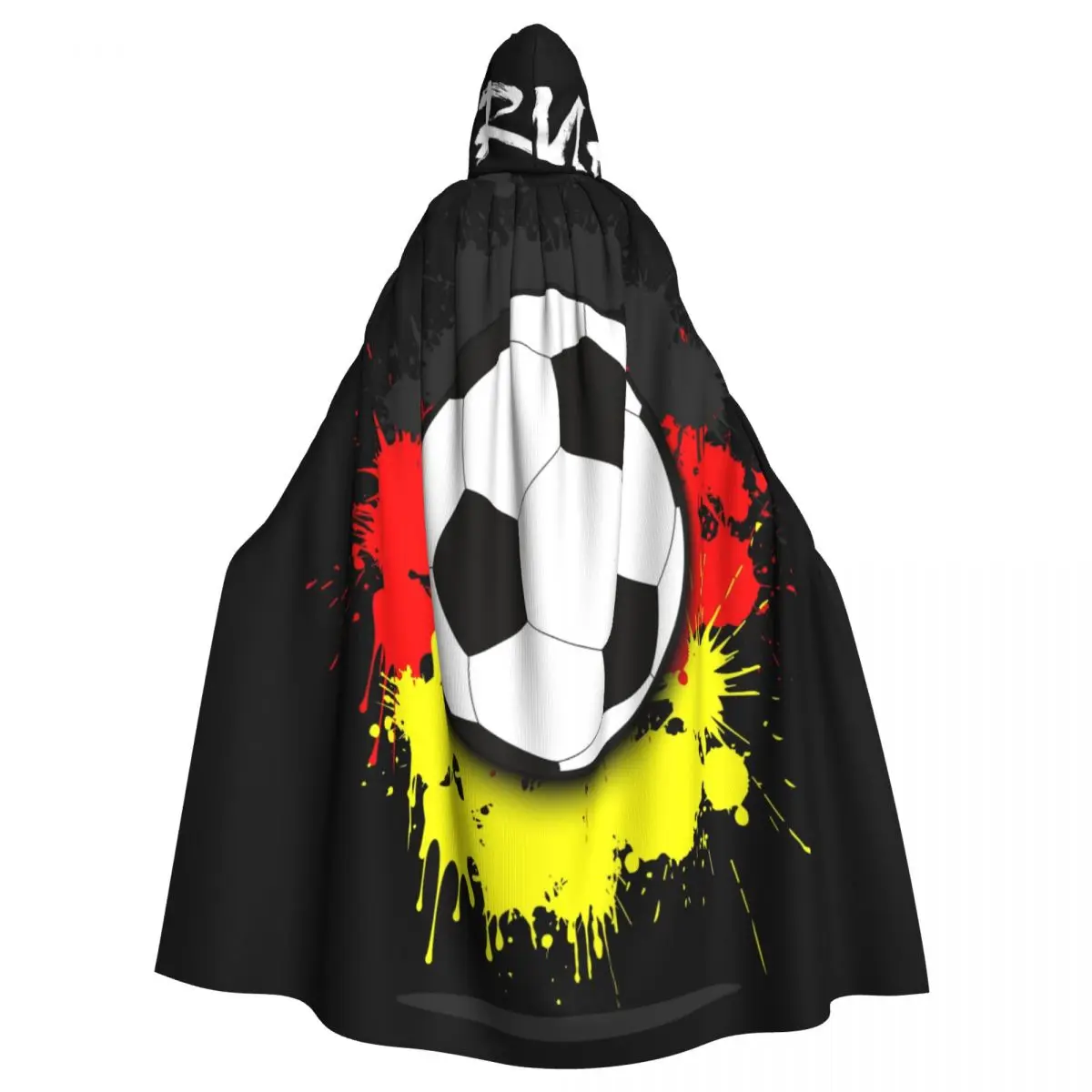 

Long Cape Cloak Germany Flag Soccer Ball Against Pattern Hooded Cloak Coat Autumn Hoodies