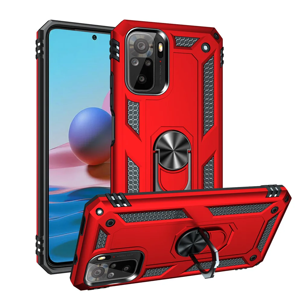 

For Xiaomi Redmi Note 10S 10 Case Armor Magnetic Ring Holder Cover For Redmi Note 10 Pro Max Note10 S Cases Coque Redmi Note 10S