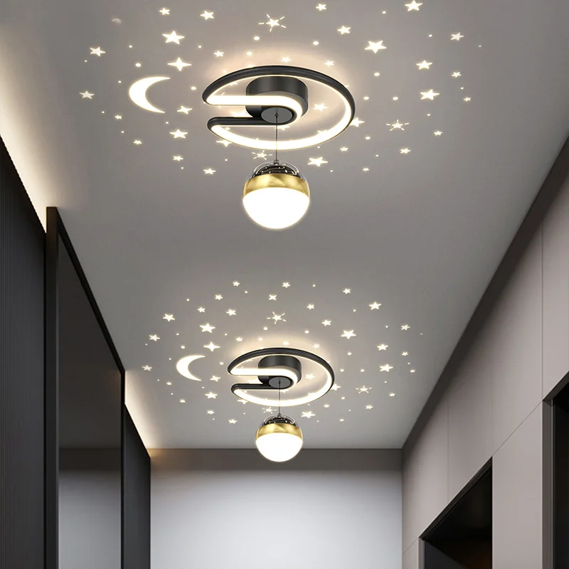 

LED pendant lamp Nordic Creative Star Projection Aisle Chandelier For Corridor Balcony Loft Hall Entrance Home Indoor Lighting