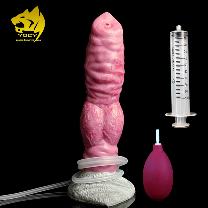 YOCY 8 Inch Animal Wolf Dog Knot Dildo Squirting Function Si