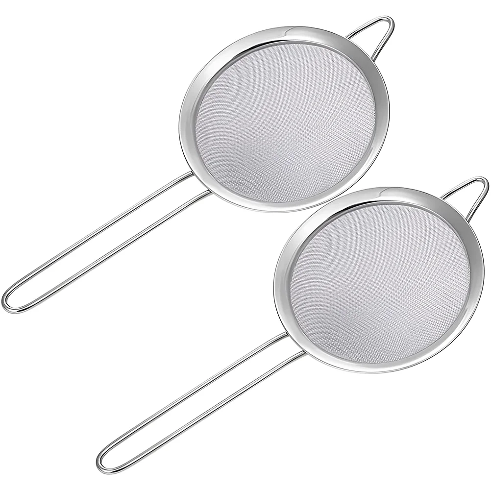 

2Pcs Household Kitchen Portable Convenient Mesh Sieve Multipurpose Cooking Strainer for Tea