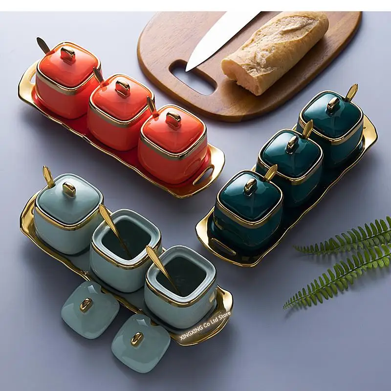 Домашняя кухня инструменты для приправ керамическая банка зеленый Пномпень соль