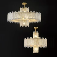 g9 led retro copper glass golden designer 1 3 layer lustre suspension luminaire lampen pendant light hanging lamps for foyer