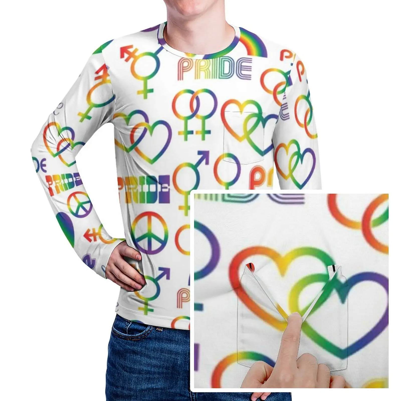 

Мужская футболка с длинным рукавом, в стиле ЛГБТ
