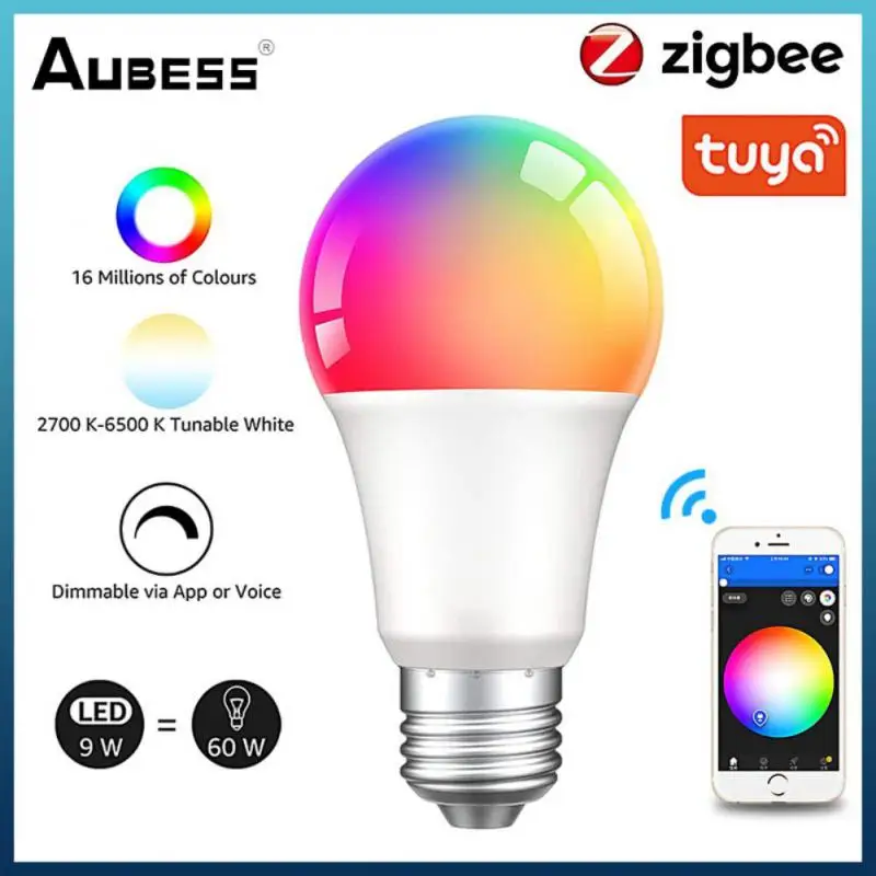 

Tuya Smart Light Bulb Smart Home Timer Dimmable Color Voice Control Zigbee Rgb Led Light Energy Saving Support Alexa Google Home