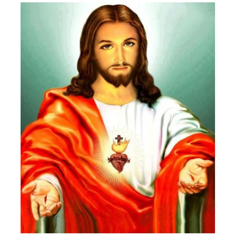 

Круглая Полная Алмазная картина «сделай сам» 30 х40 см, картина с священным сердцем Иисуса, настенное украшение