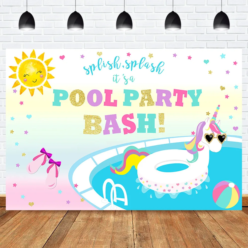 Черный фон Mocsicka с надписью Let's Be Cool By The Pool для фотосъемвечерние на день рождения