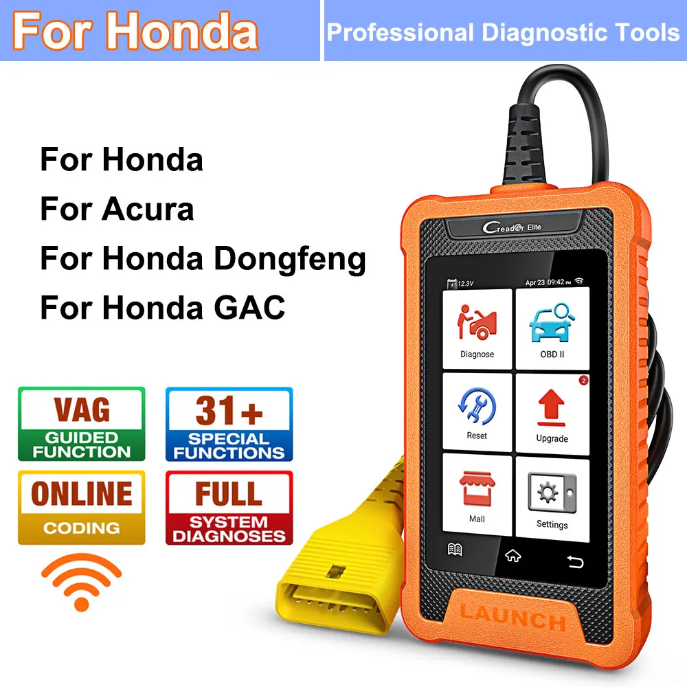

LAUNCH X431 Creader Elite Полная система диагностических инструментов Онлайн-кодирование ECU Сканер OBD2 Двунаправленный 31+ Сброс для BENZ/BMW/AUDI