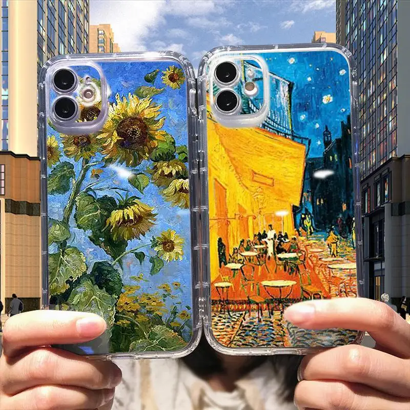 

Art Oil Painting Transparent Case For Case iPhone 13 Pro 7 7P SE 2020 8 Plus 11 12 13 Max Pro Mini 6 6s X Xr Xs 5cod Elecom TPU
