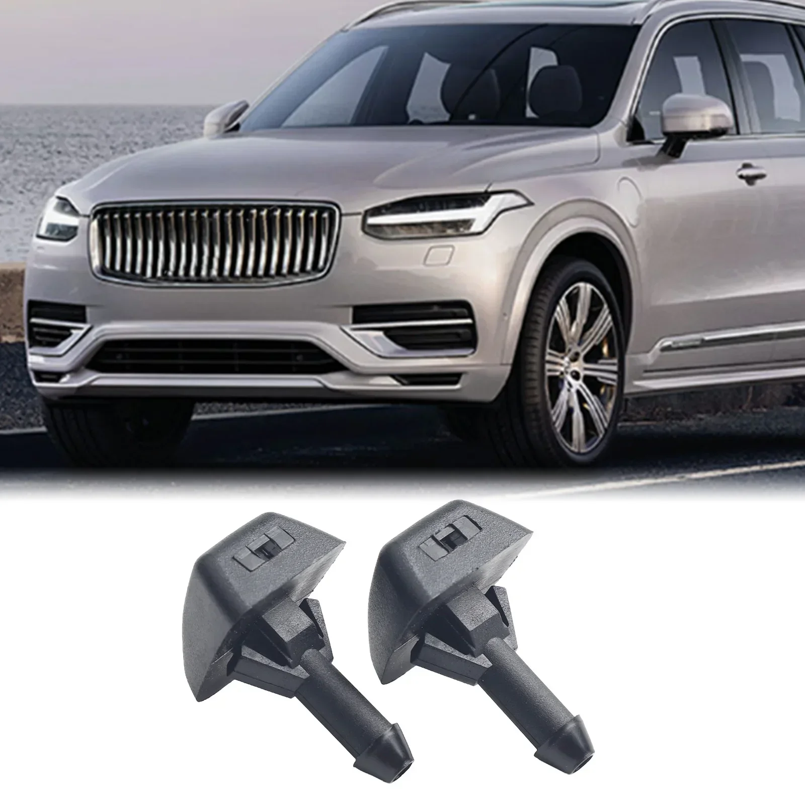 Сопло стеклоочистителя автозапчастей 12В 30655605 ABS черный пылезащитный сменный