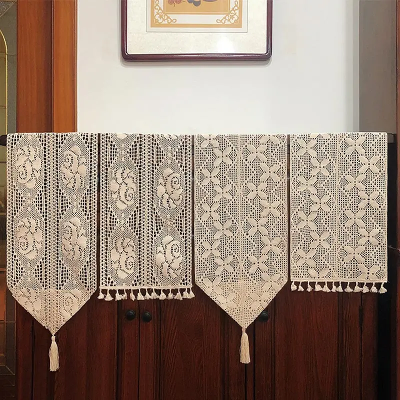 

1 шт. скатерть с цветочной вышивкой, ажурная скатерть для стола с кисточкой, домашняя кухонная кофейная скатерть, Обложка, Свадебный декор