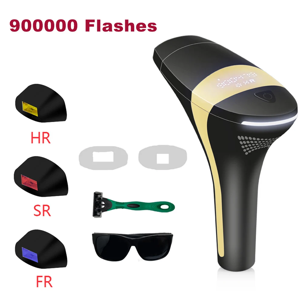 

Лазерный эпилятор IPL, фотоэпилятор, удаление волос, постоянный безболезненный женский Электрический эпилятор, 900000 вспышек, средство для удаления волос на лице и теле