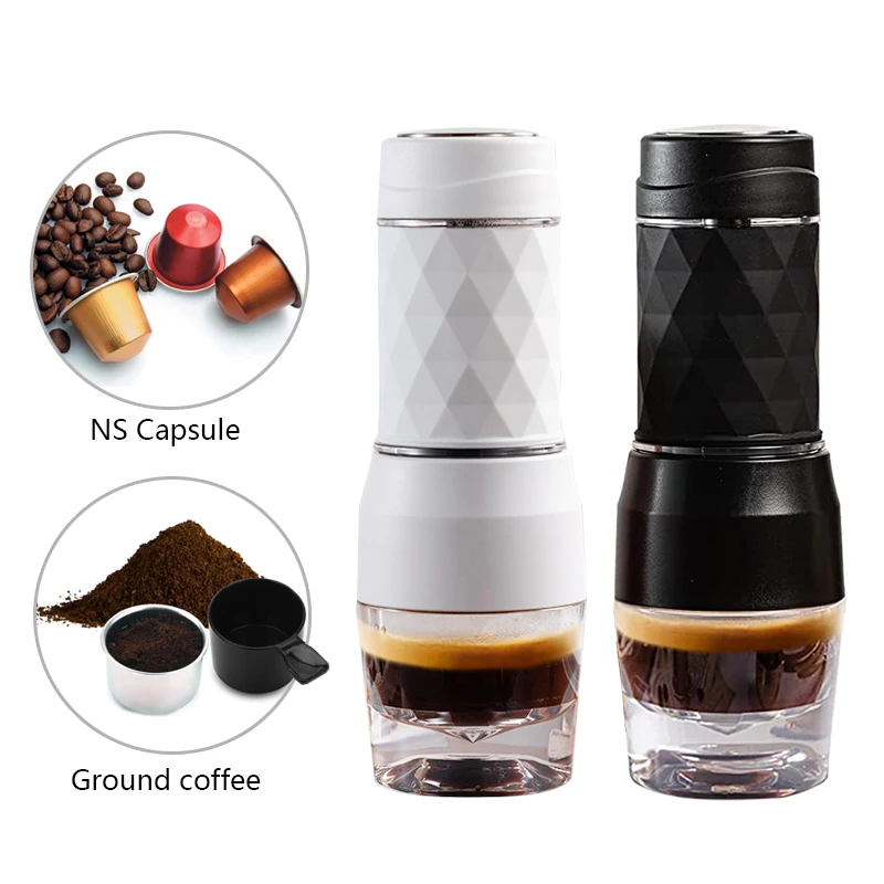 Espresso Machine Hand Press Capsule Ground Coffee Brewer Por