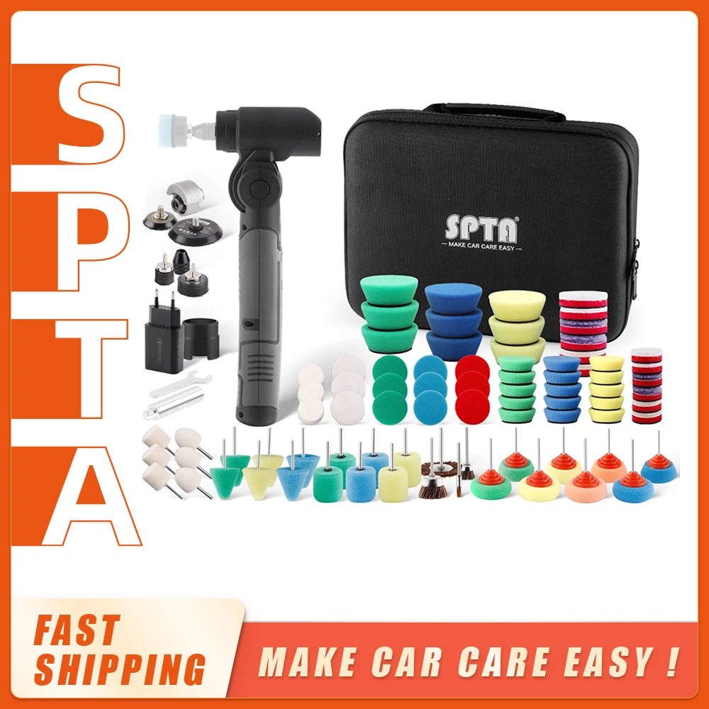 SPTA 3.7V RO&ampDA Micro Cordless Mini Car Polisher Portable Handheld Rechargeable Adjustment Speed Auto Detailing Tool |
