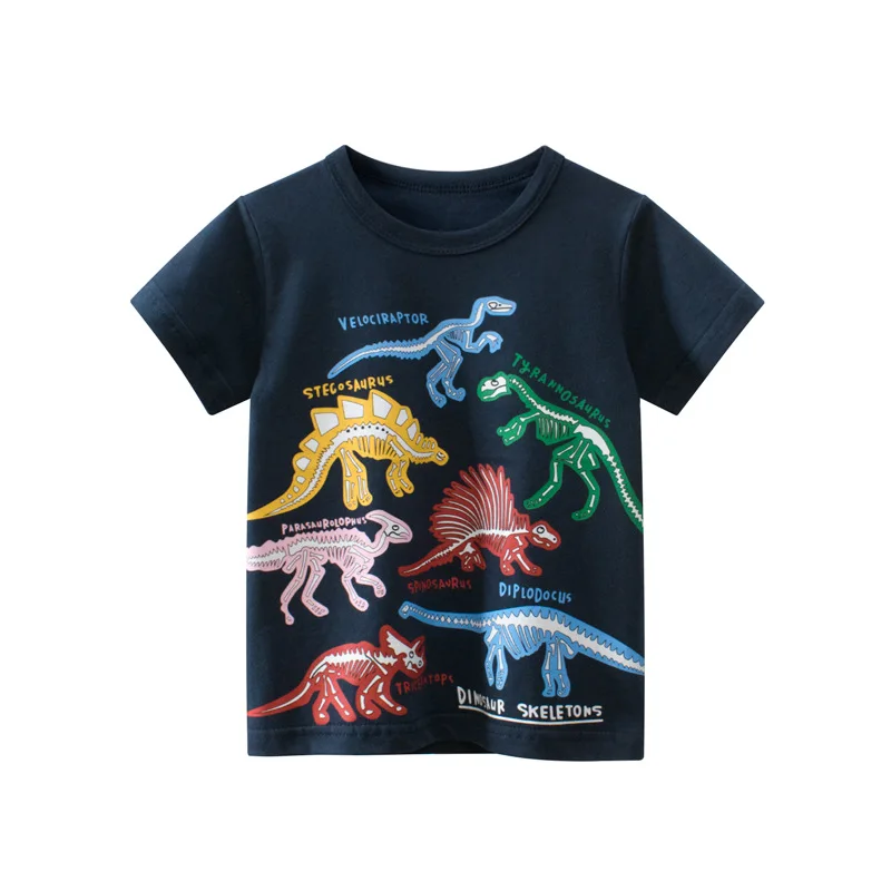 Boy Summer Casual Short Sleeve T-Shirts Toddler Kids Wear Cartoon Tee Shirt CrewNeck Top Children Fashion Clothing