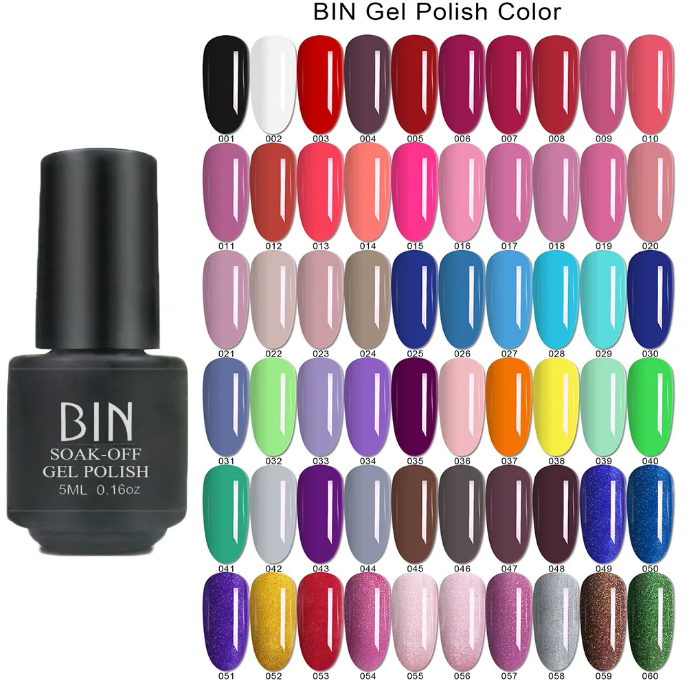 

Гель-лак для ногтей полуперманентный, 5 мл, 60 цветов