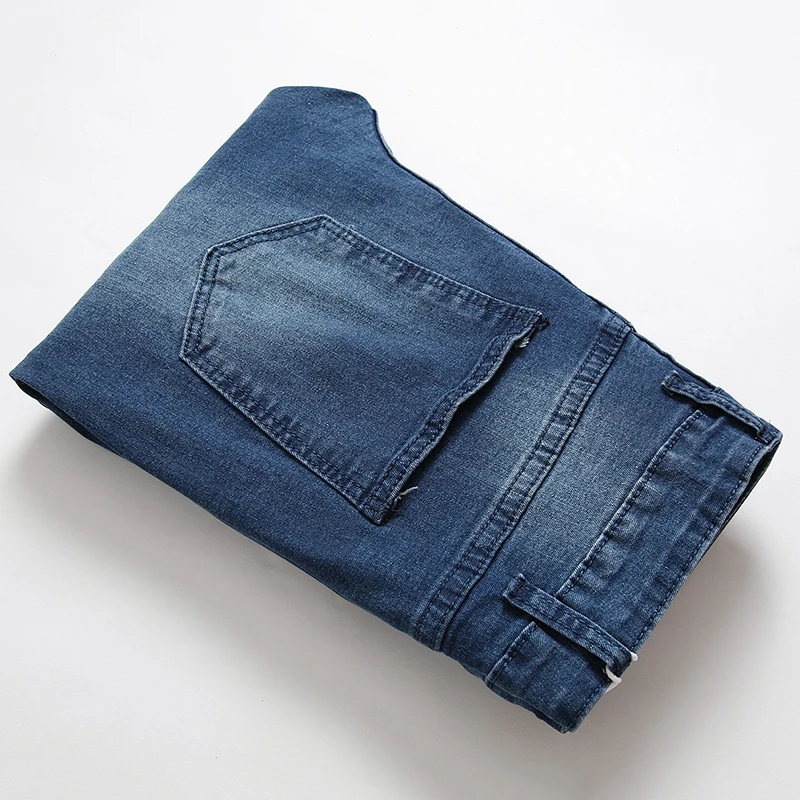Мужские прямые джинсы модные рваные брендовые мужские | Мужская одежда