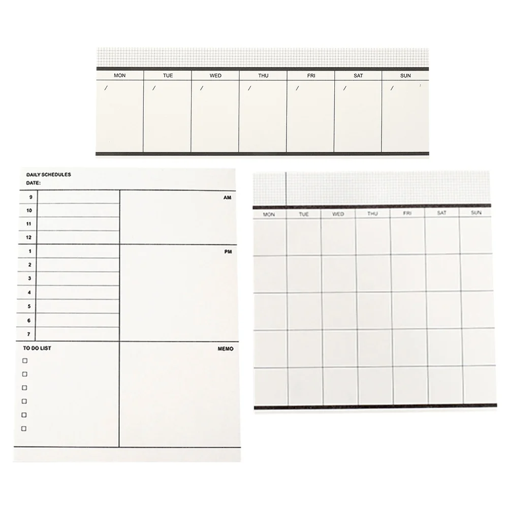 

3 Pcs Pocket Notebook Planner Supplies Compact Notepad Do List Portable Multi-function Memo Pads Supply Work