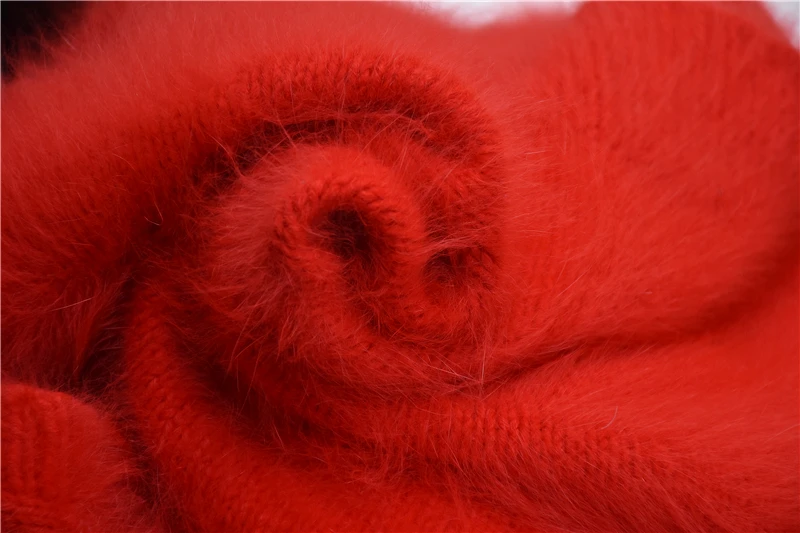 Женская осенне-зимняя одежда Mujer красный волосатый плюшевый норковый