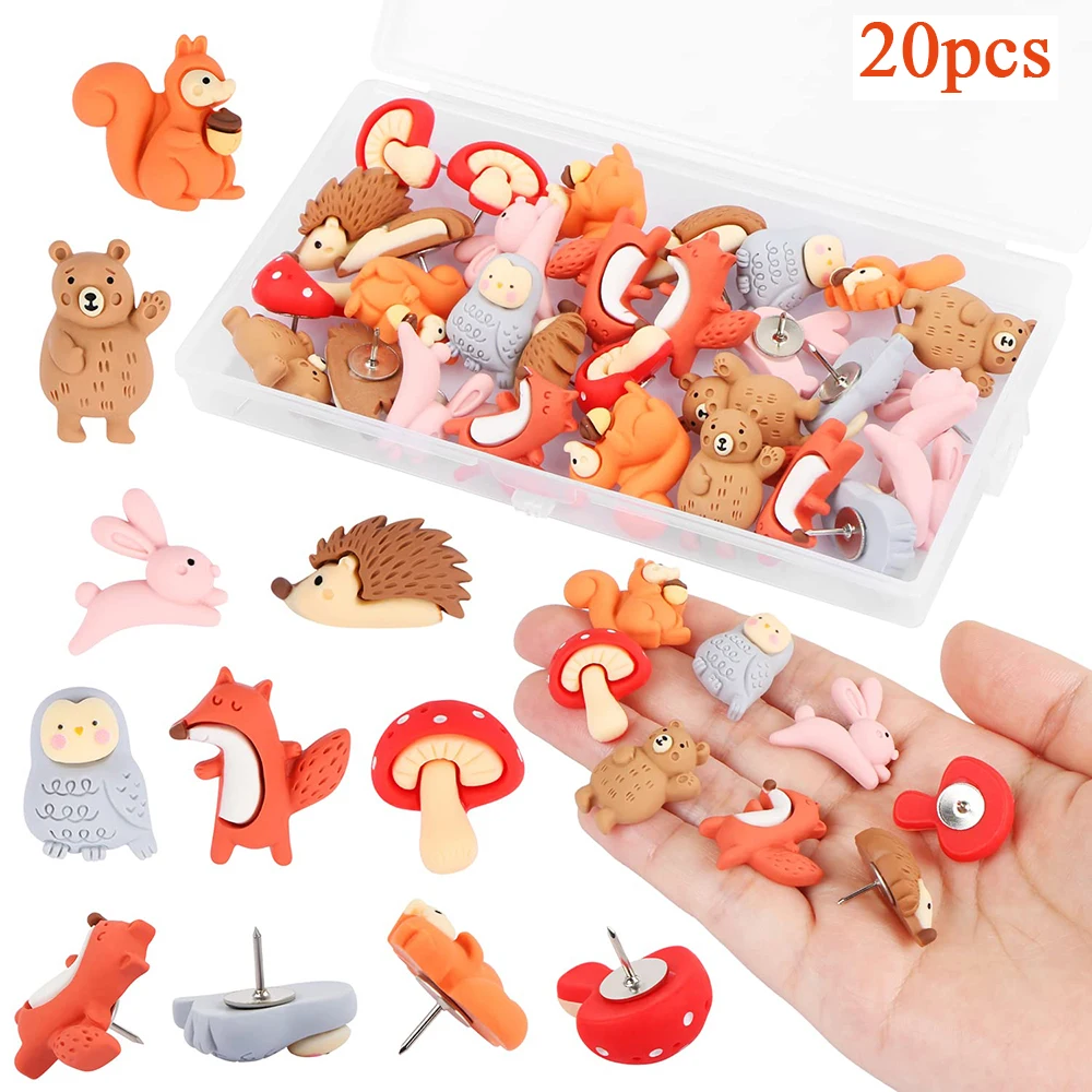 

Булавки-кнопки животные 20 шт.