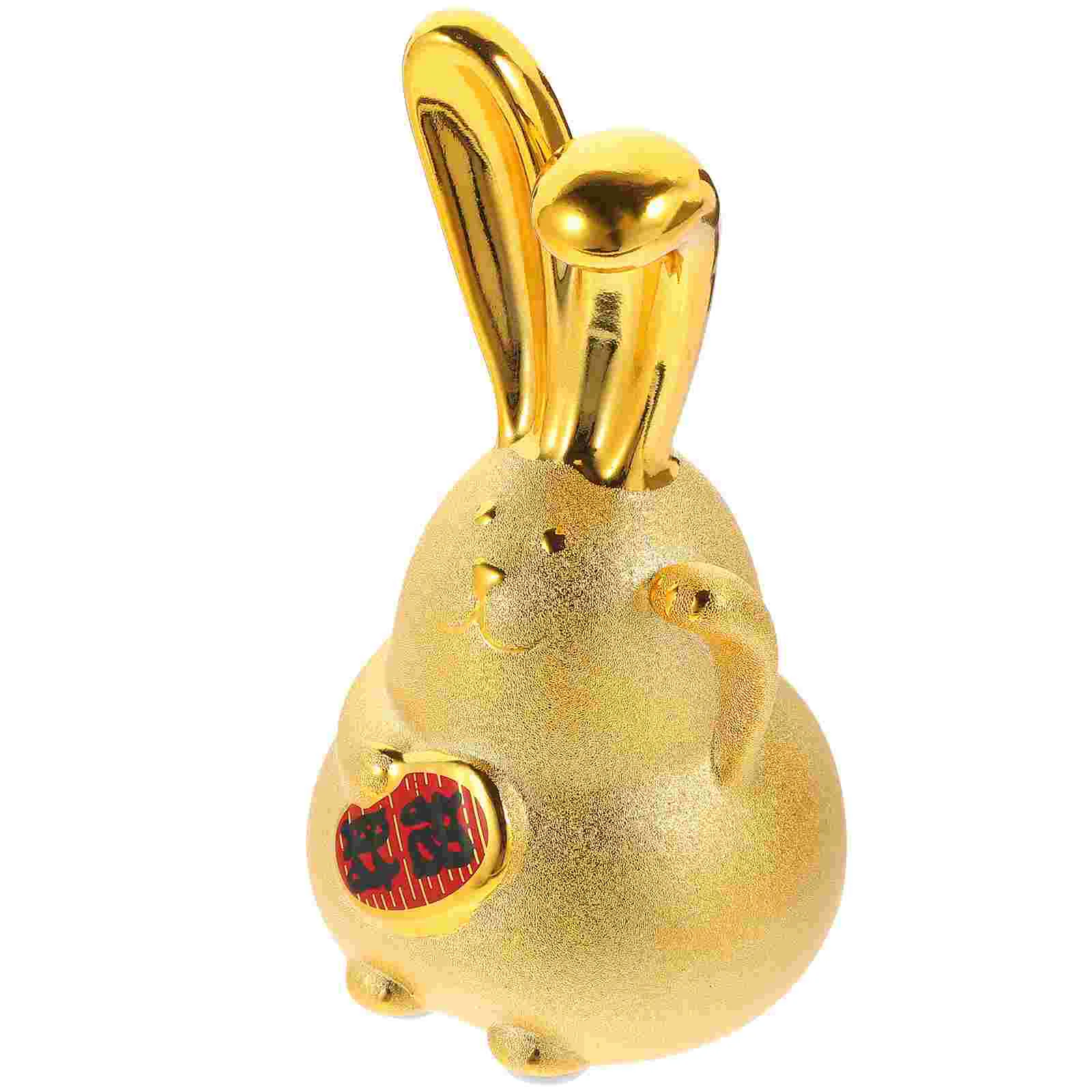 

Bank Rabbit Bunny Piggy Money Coin Chinese Jar Saving Figurine Year Statue Zodiac Kids Decor Figurines New Ceramic Animal Pot