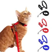 2022jmt nylon cat harness and leash set pet products for animals adjustable puppy dog traction harness belt cat kitten halter c
