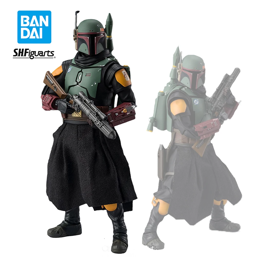 

Original Bandai S.h.figuarts Star Wars Mandalorian The Bounty Hunter Boba Fett SHF Action Anime Figure Model Collection Toy 15Cm