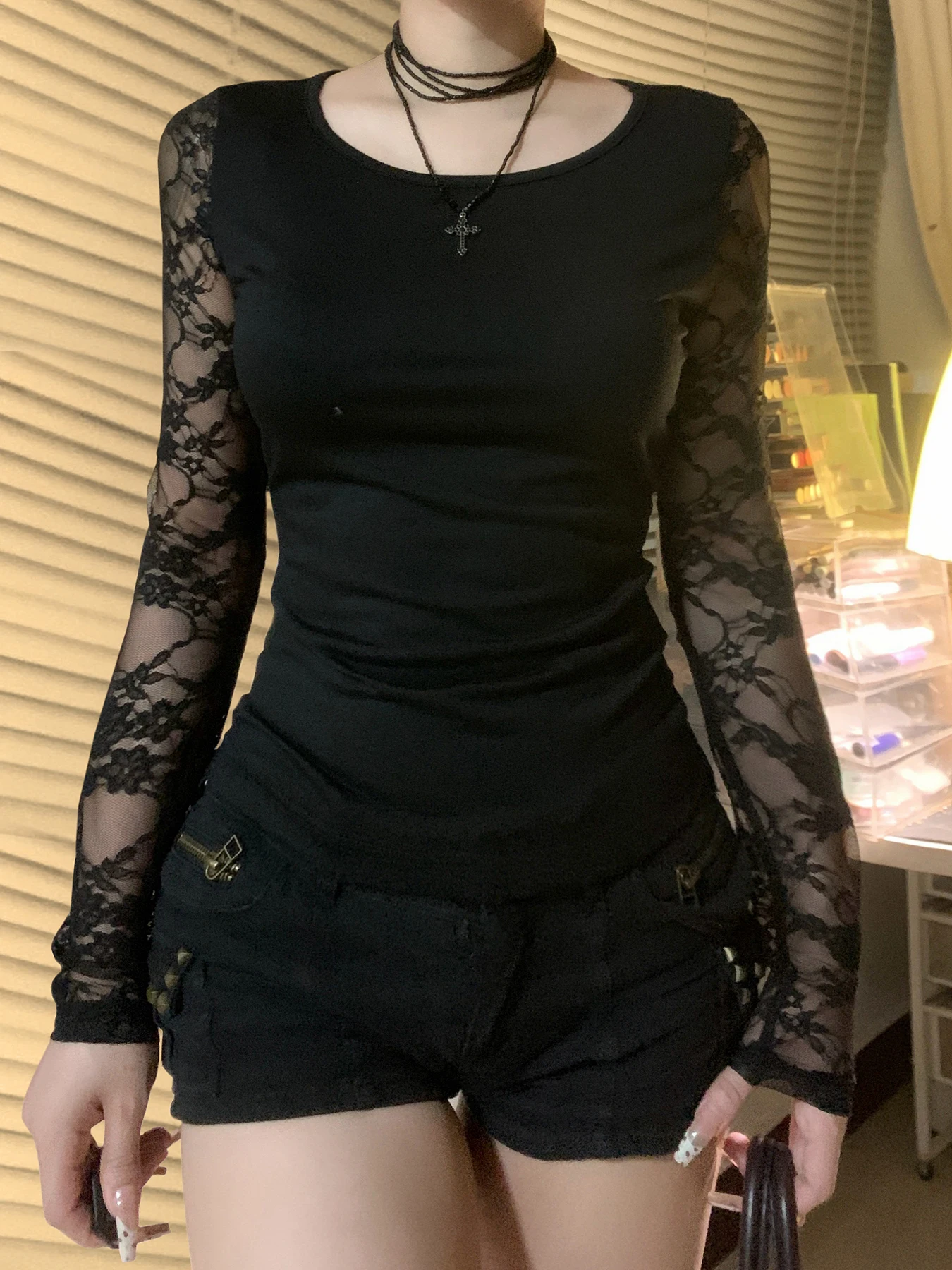 Sweetown сексуальные и клубные женские кружевные топы с открытой спиной прозрачные