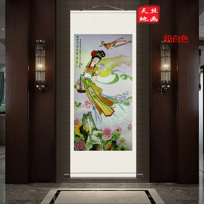 Двенадцать фигурок цветов шелковая каллиграфия и картина подарок Пипа Дамская