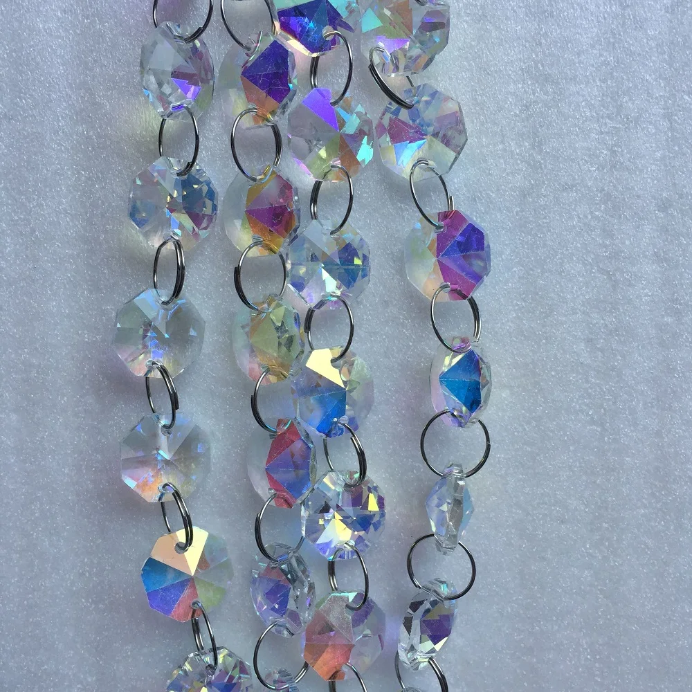 

Хрустальные восьмиугольные бусины-гирлянды AB 14 мм