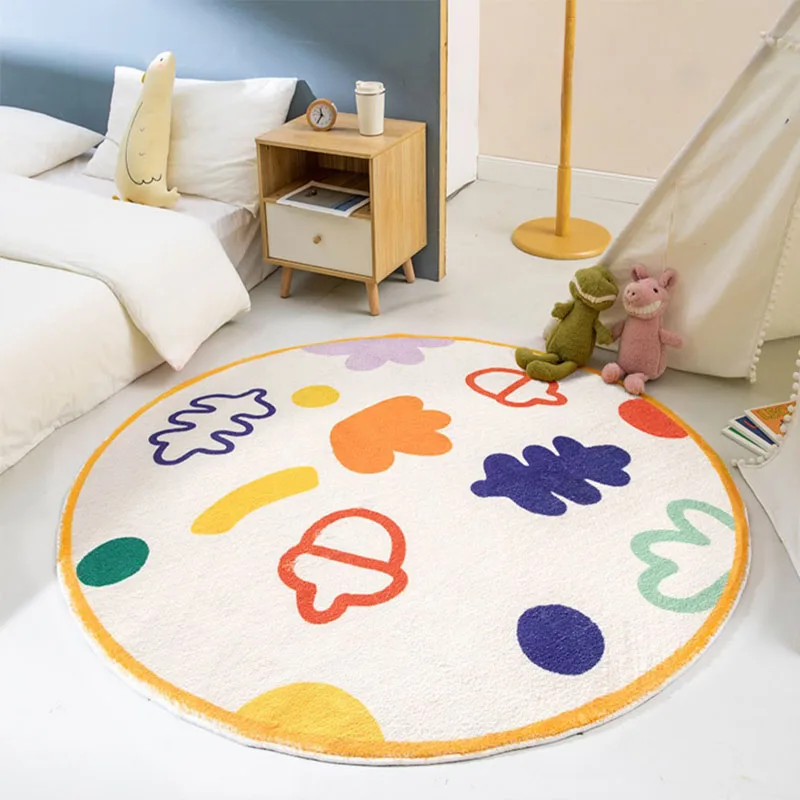 

Bear Cute Round Carpets Ffor Living Room Soft Non-slip Cloakroom Carpet Large Area Rugs for Bedroom Decor Balcony Porch Door Mat